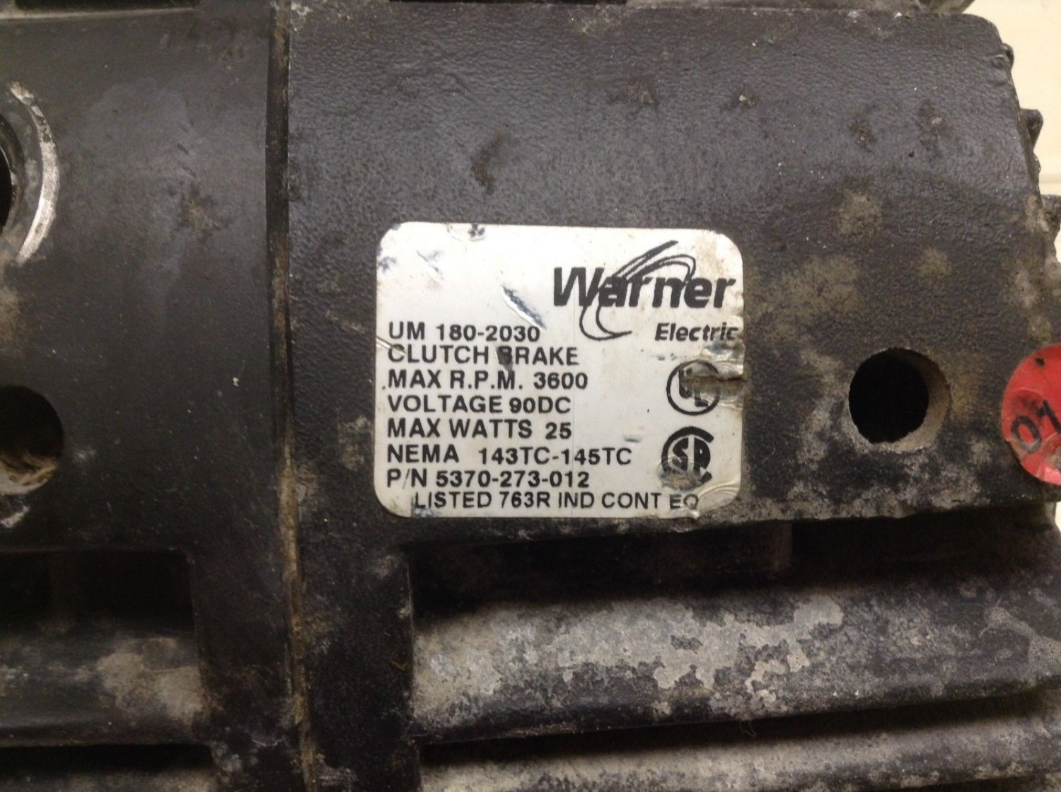 Warner Electric UM 1802030 Clutch Brake 90 VDC Nema 143TC145TC 3600 RPM