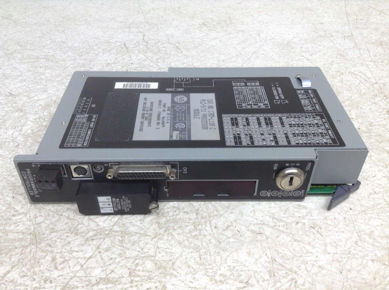 Allen Bradley 1785-L11B C PLC 5/11 Processor Ser C F/W Rev. E 1785L11B C