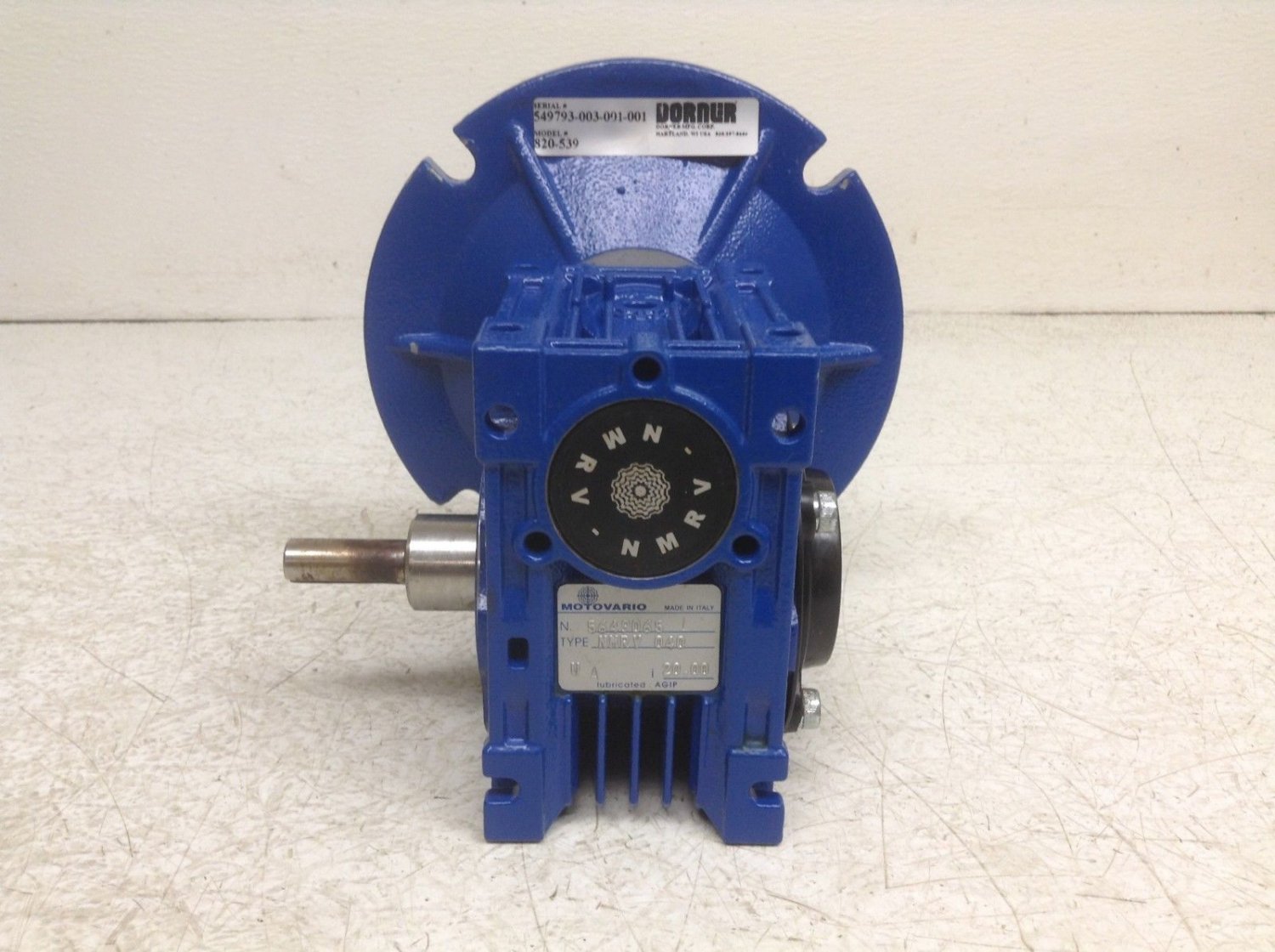 Motovario Dorner NMRV 040 201 20 to 1 Worm Gear Reducer NMRV040 820539