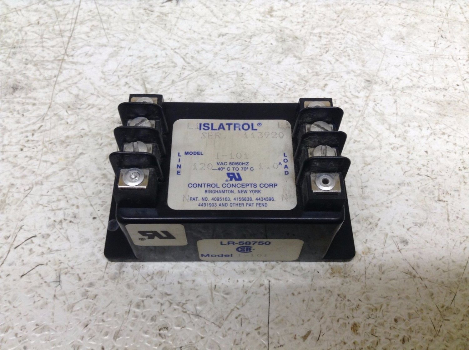 Islatrol I-101 The Active Tracking Filter 120 VAC 1 Amp I101