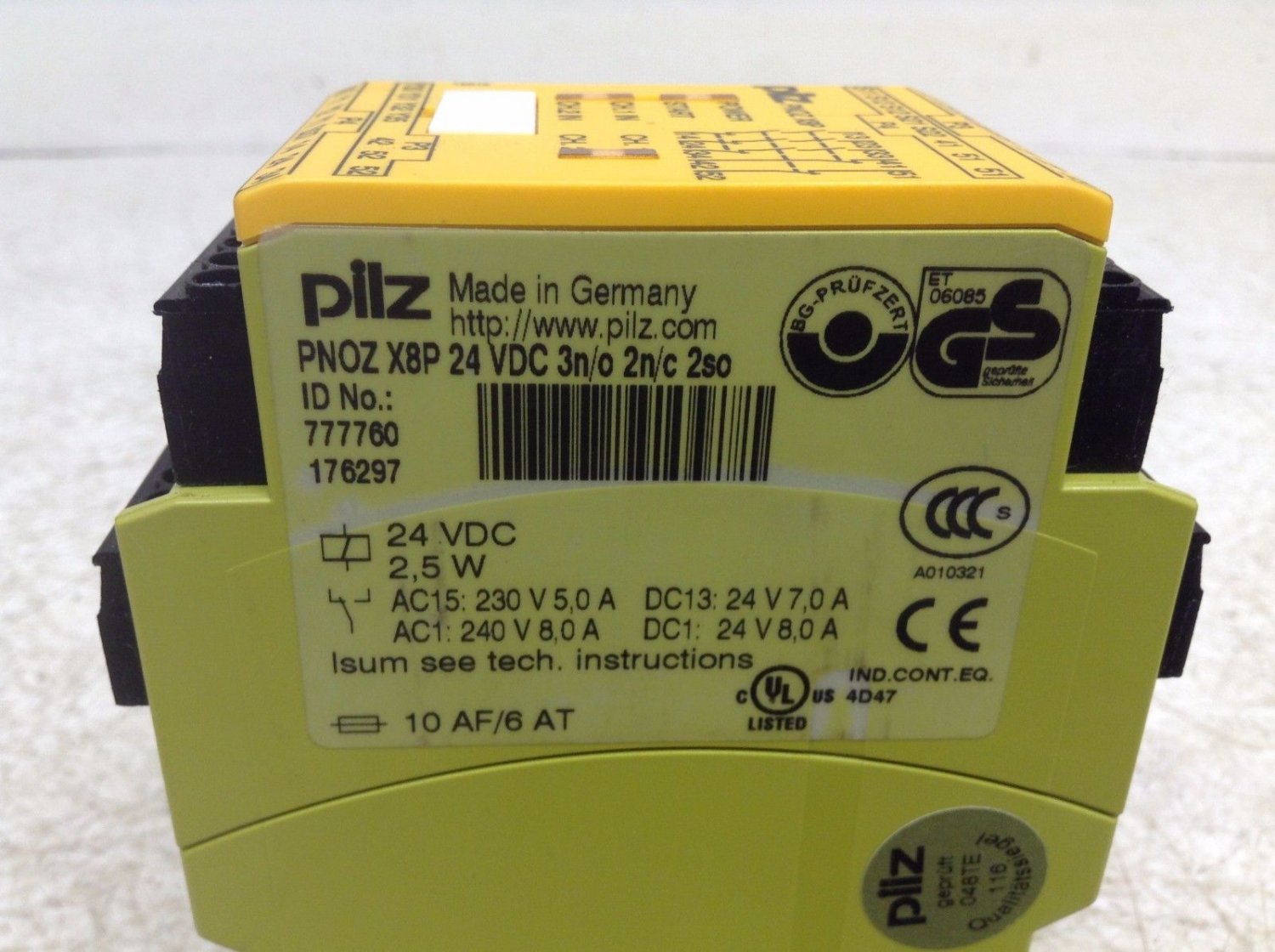 Pilz Pnoz X P Vdc N O N C So Safety Relay Vdc Pnozx P Vdc N