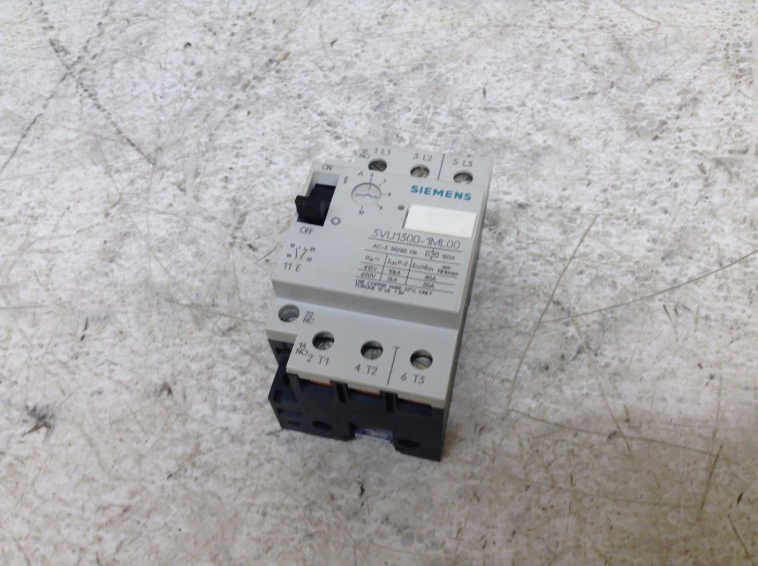Siemens 3VU13001ML00 Motor Starter Protector 610 Amp 3VU13001ML00
