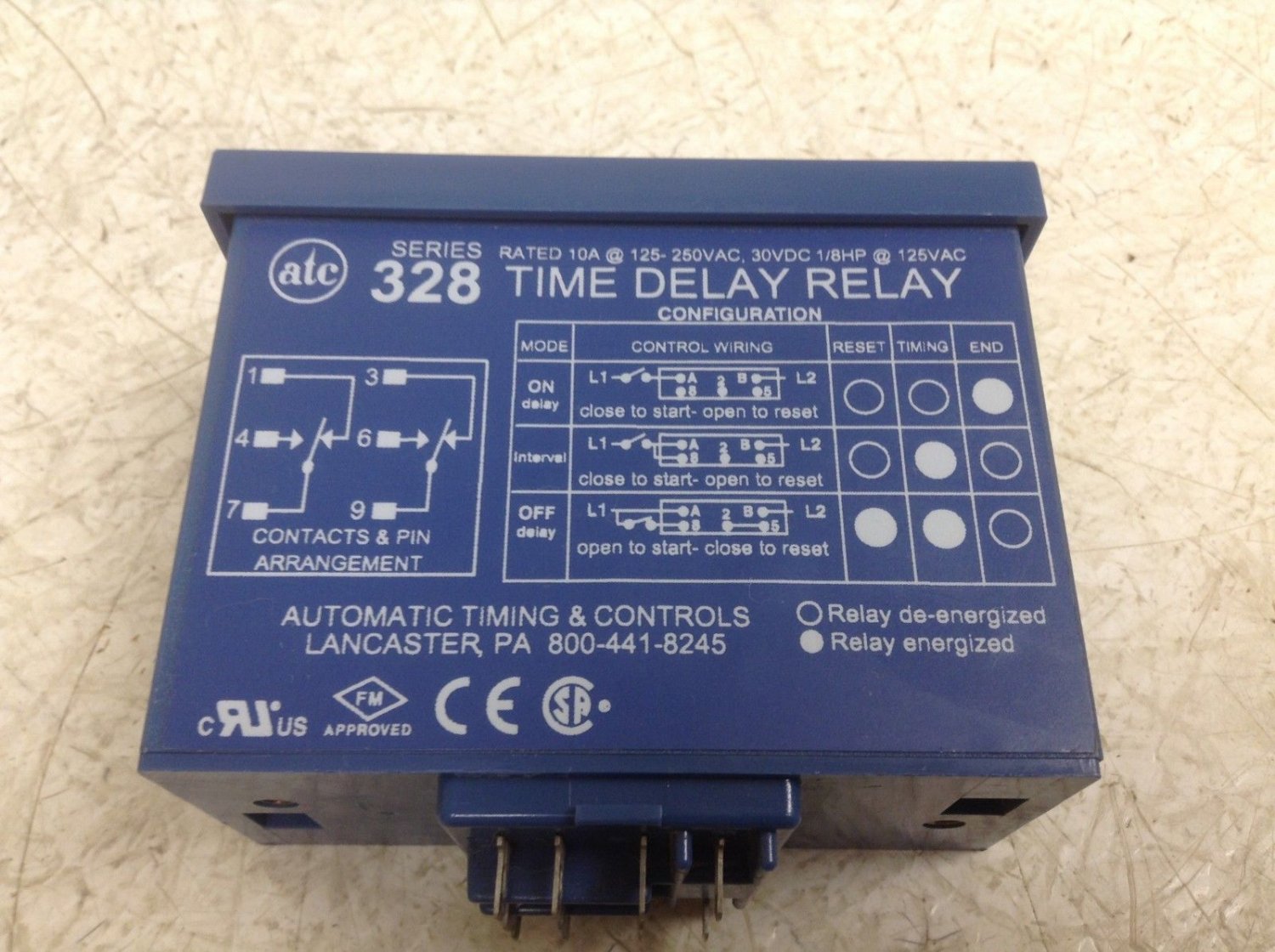 ATC 328D 200 F 10 XX 24240 VAC 328 Time Delay Relay 328D200F10XX