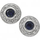 14kt White Gold Sapphire & Diamond Earring