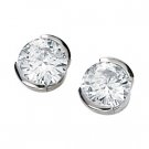 14kt White Gold Moissanite Stud Earring