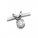 14kt White Gold Round .10 ctw Diamond Solitaire Necklace