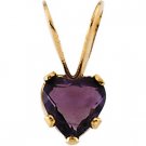 14kt Yellow Gold Amethyst Children's Heart Pendant