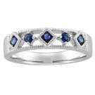 14kt White Gold Sapphire Band Ring