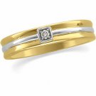 14kt Two Tone Gold Men's Diamond Bridal Duo Ring
