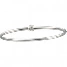 14kt White Gold Square Diamond Fashion Bangle Bracelet