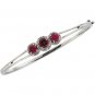 14kt White Gold Chatham Created Ruby & Diamond Bracelet