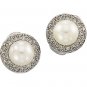 14 kt White Gold Freshwater Cultured Pearl & Diamond Earring