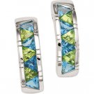 Sterling Silver Swiss Blue Topaz & Peridot Earring