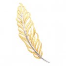 14kt Two Tone Gold Feather Brooch