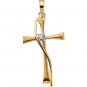 14kt Yellow Gold Cross Diamond Pendant