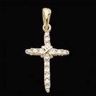 14kt Yellow Gold Cross 5 Diamond Pendant