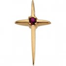 14kt Yellow Gold Cross Ruby Pendant