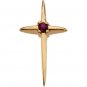 14kt Yellow Gold Cross Ruby Pendant
