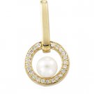14kt Yellow Gold Cultured Akoya Pearl & Diamond Pendant