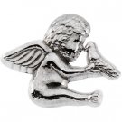 14kt White Gold Angel w/ Holy Spirit Lapel Pin