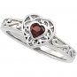 14kt White Gold Mozambique Garnet Heart Ring