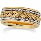 14kt Platinum & Gold Hand Woven Band