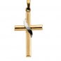 14kt Two Tone Gold Cross Pendant