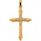 14kt Yellow Gold Diamond Cross Pendant