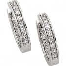 14kt White Gold Hinged Diamond Earring