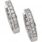 14kt White Gold Hinged Diamond Earring