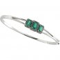14kt White Gold Chatham Created Emerald & Diamond Bracelet