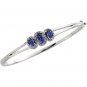 14kt White Gold Chatham Created Sapphire & Diamond Bracelet