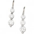 14kt Yellow Gold Cubic Zirconia Three Stone Earring