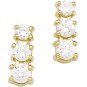 14kt Yellow Gold Cubic Zirconia Three Stone Earring
