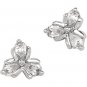 14kt White Gold Cubic Zirconia Three Stone Earring
