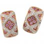 14kt White Gold Pink Sapphire & Diamond Earring