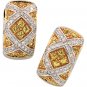 14kt Two Tone Yellow Sapphire & Diamond Earring