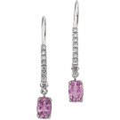 14kt White Gold Pink Sapphire & Diamond Earring
