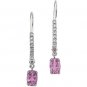 14kt White Gold Pink Sapphire & Diamond Earring
