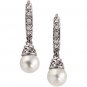 14kt White Gold Freshwater Cultured Pearl & .10 ctw Diamond Earring