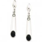Sterling Silver Onyx & Cubic Zirconia Earring