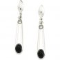 Sterling Silver Onyx & Cubic Zirconia Earring