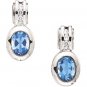 Sterling Silver Swiss Blue Topaz & Cubic Zirconia Earring
