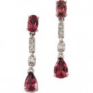 14kt White Gold Pink Tourmaline & Diamond Earring