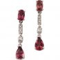 14kt White Gold Pink Tourmaline & Diamond Earring