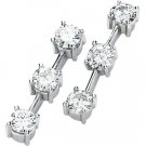 14kt White Gold 2 ctw Created Moissanite 3 Stone Earring