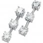 14kt White Gold 2 ctw Created Moissanite 3 Stone Earring