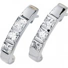 14kt White Gold 1 ctw Created Moissanite Earring