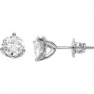 14kt White Gold 1 ctw Created Moissanite Stud Earring
