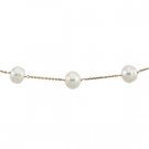 14kt Yellow Gold White Circle Pearl 18 inch Necklace